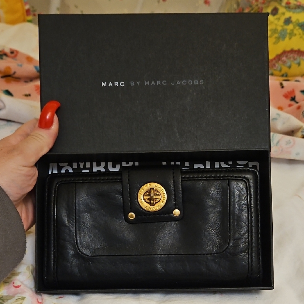 Marc by Marc Jacobs Black Wallet with Gold Turnlock